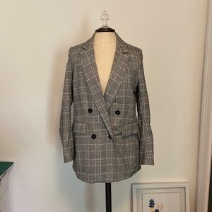 Double breasted black and white blazer